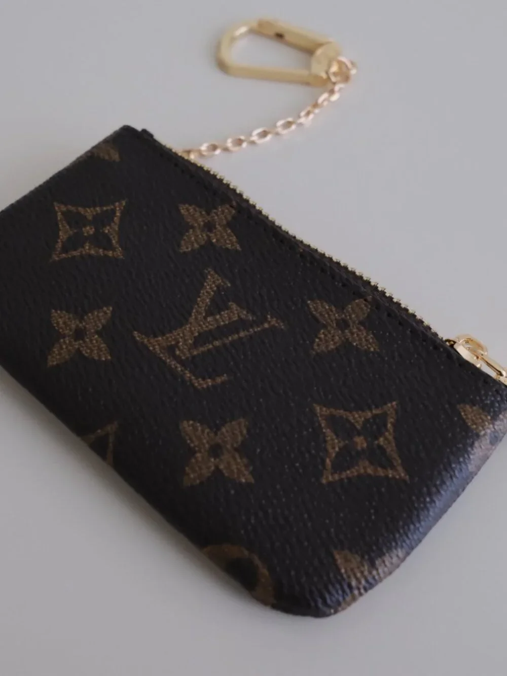 Louis Vuitton Monogram Key Pouch Coin Purse with Chain Unisex Card Holder
